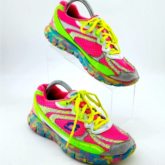 Skechers Women's Synergy Running Shoes Sneakers Pink Multi Confetti Size 10 - Picture 1 of 11